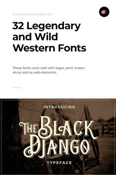 the black django font and numbers are displayed in this graphic design book, which is also