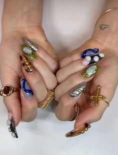 Girls Nail Designs, Crazy Nails, Nail Ring, Nail Tattoo, Get Nails, Oval Nails, Girls Nails