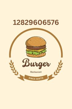 the burger restaurant logo is shown in this graphic style, with an image of a hamburger on