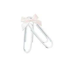 a paper clip with a bow on it