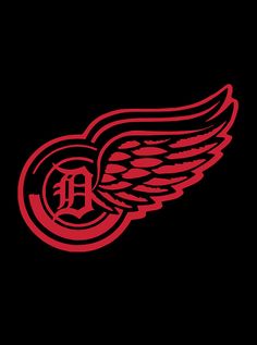 the detroit red wings logo on a black background