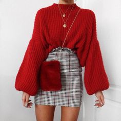 Crochet Bags, Plaid Skirt, Plaid Skirts, Looks Style, Outfits Casuales