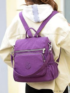 BagForLove - Timeless Patch Decor Backpack Product Description Color Purple Composition 100% Polyamide Bag Size Medium Material Polyamide Size Chart INCH CM Handle Height Strap Length Bag Height Bag Width Bag Length 3.5 inch 51.2 inch 11.8 inch 6.3 inch 11.8 inch Handle Height Strap Length Bag Height Bag Width Bag Length 9 cm 130 cm 30 cm 16 cm 30 cm Details Pictures Similar Products h2 { text-align: center; } /* æ¢è¡ */ li{ white-space: normal; word-break: break-all; word-wrap: break-word; } Christmas Handbags, College Handbags, Big Clutch, Backpack Handbag, Satchel Backpack, School Bags For Girls, Outdoor Bag, Wholesale Handbags, Quality Hats