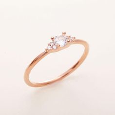 Moissanite Promise Ring | Buy 14K Gold Moissanite Promise Rings online Engagement Ring Delicate, Promise Rings Simple, Minimalist Diamond Rings, Rose Gold Promise Ring, Simple Engagement, Gold Promise Rings, Minimalist Engagement Ring, Engagement Ring For Her, Simple Engagement Rings