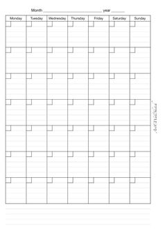 the printable calendar is shown in black and white, with lines on each side