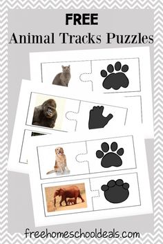 the animal tracks puzzles are great for kids to practice their letter formation and matching letters