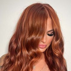 Copper Blonde Money Piece, 7.44 Hair Color, Auburn Extensions, Copper Auburn Hair Color, Medium Length Red Hair, Copper Blonde Hair Color, Copper Blonde Hair, Amber Hair, 2023 Love