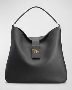 TOM FORD Medium TF Grain Leather Hobo Bag | Neiman Marcus Leather Hobo Bags, Tom Ford Bag, Womens Designer Handbags, Top Handle Handbags, Leather Hobo Bag, Hobo Handbags, Leather Hobo, Handbags On Sale