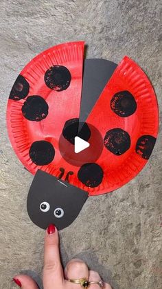 ladybug paper plate craft for kids to make with their fingers and thumbnails