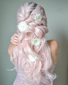 Wedding Hairstyles For Long Hair, Hair Vine, Hair Dos, Hair Designs, Pink Hair, Hair Jewelry, Lace Front Wigs