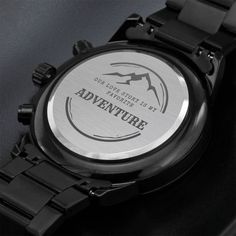 Our Love Story is My Greatest Adventure Engraved Black Chronograph Watch for Men Engraved Watch Men, Engraved Mens Watch, Personalized - Etsy Black Watch Accessories With Date Display For Outdoor, Gift Stainless Steel Chronograph Watch With Metal Dial, Gift Chronograph Watch With Stainless Steel Metal Dial, Stainless Steel Chronograph Watch With Metal Dial, Black Outdoor Watches With Date Display, Outdoor Black Watches With Date Display, Black Chronograph Watch With Subdials For Anniversary, Stainless Steel Chronograph Watch As Gift, Black Chronograph Watch With Metal Dial For Outdoor