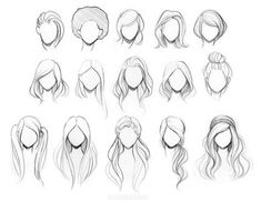 the various hairs and head shapes for each character in this video game, i have to draw