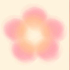 an orange and pink flower is in the middle of a white background with red dots