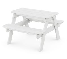 a white picnic table on a white background