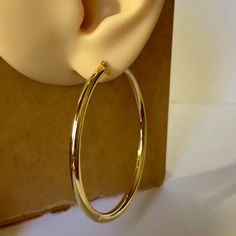 Real 18k Gold Hoop Earrings. Medium Size Hoop Clip-on Round Hoop Earrings In Yellow Gold, Small Hoop Yellow Gold Clip-on Earrings, Classic Clip-on Hoop Earrings, Classic Clip-on Hoop Earrings For Anniversary, 14k Gold Clip-on Hoop Earrings, Luxury Clip-on Hoop Earrings, Yellow Gold Clip-on Hoop Earrings, Classic Small Hoop Clip-on Earrings, Classic Clip-on Hoop Earrings For Gift