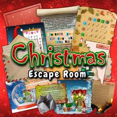 the christmas escape room is full of holiday cards