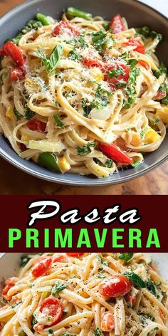 pasta prima prima with vegetables and parmesan cheese