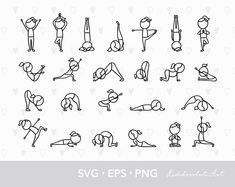 the silhouettes of people doing different yoga poses