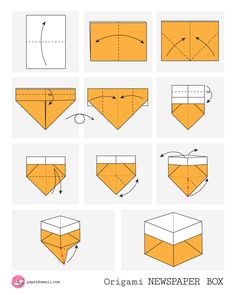 how to make an origami newspaper box step by step instructions for beginners