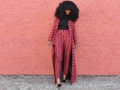 Jacket  Long sleeve  Ankle length  Lined  Pant  Elastic on the waist (back) Ankle length  Side pockets African Kimono, African Print Kimono, Ankara Kimono, Fashion Guys, African Print Pants, Mode Prints, Ghanaian Fashion, Afrikaanse Mode, Stella Jean