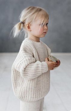 Baby Knit Sweater, Neutral Baby, Baby Sweaters, Toddler Fashion, Oversized Sweater, Baby Knitting Patterns, Toddler Outfits