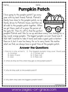 the pumpkin patch worksheet for kids to practice reading and writing their own words