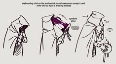 the instructions for how to tie a necktie in three different ways, including an unbuttoned man's head