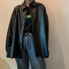 Basic Coat, Suede Outfit, Leather Blouse, Y2k Long Sleeve, Chic Coat, Winter Outfits Cold, Black Faux Leather Jacket, Pu Leather Jacket, Looks Black