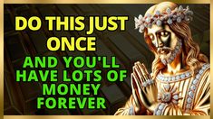 a gold statue with the words do this just once and you'll have lots of money forever