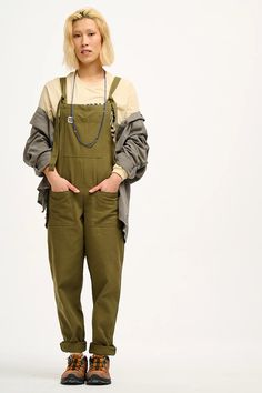 Original - Cotton Dungarees in Dark Olive – Lucy & Yak Dungaree Outfit, Green Overalls, Lucy Yak, Cotton Dungaree, Lucy And Yak, Dungarees Shorts, Tee Dress, Dungarees, Skirt Top