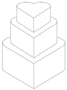 a three tiered cake with a heart on top