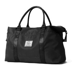 Feature: Great for Travel, You can bring this bag anywhere with you and not have to worry about making space for a bag. It features with a shoulder strap and handles. This size is perfect for airplane, travel, luggage. Gym or Sport activities This gym tote bag can be used for gym, sports and swimming activities, the space is enough for shoes, swimsuits, float and pump. There are many functional pockets so we can easily separate cellphones, keys, wallets, and other valuable small items, the mater Black Gym Bag Large Capacity For Weekend Trips, Black Shoulder Weekender Bag For Overnight Trips, Black Shoulder Weekender Bag For Trips, Practical Black Travel Bag For Weekend Trips, Large Capacity Gym Shoulder Bag For Overnight Trips, Black Travel Bag With Pockets For Weekend Trips, Black Weekender Bag With Large Capacity For Trips, Casual Black Shoulder Bag For Overnight Trips, Black Duffle Bag With Pockets For Overnight Trips