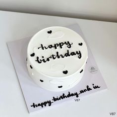 a birthday cake with the words happy birthday written on it