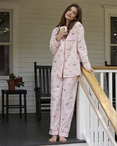 Pink matching pajama set for women Matching Pajama Set, Matching Pajama, Whimsical Woodland, Cute Sleepwear, Matching Pajamas, Blush Color