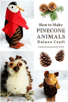 how to make pinecone animals with nature crafts