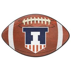 an american football with the letter i on it