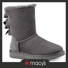 in stock Bailey Bow, Womens Uggs, Classic Looks, Everyday Look, Pick Up, In Store, Buy Online, Boots, Grey