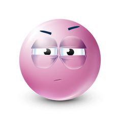 a pink ball with two eyes and one eye closed