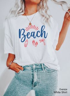 Beach T-Shirt, Beach Trip Sweatshirt For Ocean Lover, Aesthetic Beach Life Hoodie, Summer Beach Shirt, Trendy Beach Vacation Gift, E8195  WELCOME TO LITTLE PREPPY TEE.... If you are looking for soft, comfortable, first-class clothes that you can design for your most special days or your loved ones, you are at the right place! We love what we do here at Best Creative Designs and we strive to make your shopping experience just right for you. If you have any questions about our products, feel free Trendy White Print T-shirt For Beach, Casual Beach Tops For Leisure, Casual Beach Season Tops, Casual Beach Season Tops For Leisure, Casual Tops For Beach Season Leisure, Trendy Beach Season Leisure Tops, Trendy Tops For Leisure During Beach Season, Casual Vacation Tops For Leisure, Casual Tops For Leisure And Vacation