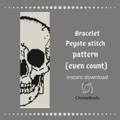 Le motif peyotl pour perles Delica (11 tailles) est disponible en 3 couleurs. Technique : peyotl pair Voici 34 colonnes de perles par 96 rangées de perles. Largeur : 1,8 po. (4,5 cm) Longueur : 6,64 po. (16,8 cm) Le fichier PDF comprend : 1. Aperçu du motif. 2. Un grand graphique détaillé et numéroté de la régularité. 3. Légende des perles : nombres, couleurs et nombre de perles utilisées pour chaque couleur, perles Delica. 4. Tableau des mots. REMARQUE : Le matériel et les instructions de tissa Halloween Seed Bead Bracelet, Skull Bead Pattern, Seed Bead Bracelets Diy, Seed Bead Patterns Free, Bracelet Miyuki, Halloween Beads, Halloween Pattern, Bead Loom Bracelets, Bead Loom Patterns