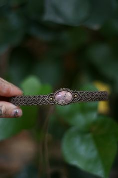 Macrame choker with rhodonite. Adjustable length. * I love to work with stones and crystals, every piece is unique and handmade with love and good energy. ;) UNIQUE PIECE ! ♥MATERIALS: ➺ High quality polyester string from Brazil - Linhasita ➺ No glue ➺Natural stones ➺ Brass components ♥Worldwide shipping with tracking number. Safely packaged. ♥ SPECIAL ORDERS: ➺ You can order necklace in a different color or different stone. I need about 2-3 days to prepare the order. Send me a message ! ♥Instag Hippie Choker With Adjustable Cord As Gift, Hippie Choker With Adjustable Cord For Gift, Adjustable Macrame Spiritual Choker, Hippie Style Choker With Adjustable Cord As Gift, Adjustable Natural Stones Choker For Festivals, Artisan Adjustable Choker As Gift, Artisan Adjustable Choker For Gift, Handmade Brown Hippie Choker, Unique Adjustable Natural Stones Choker