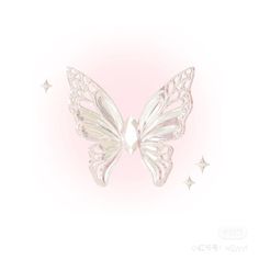 a white butterfly with stars around it