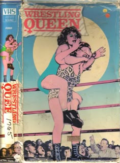 an old wrestling magazine cover with a woman on the ring