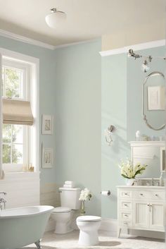 interior design,decorating interiors,home decor interior design,home interior design Sw Sandbar, Light Teal Bathroom, Church Bathroom Ideas, Bathroom Paint Inspiration, Sea Green Paint, Tan And White Bathroom, Small Bathroom Paint Ideas, Bathroom Neutral Colors, Seafoam Green Bathroom