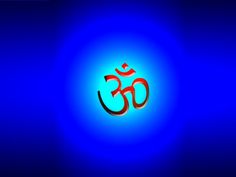 an om shan symbol on a blue background