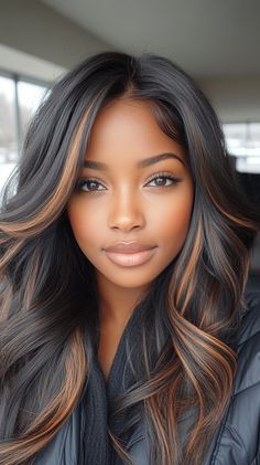 🌟 Magnificent Highlights On Black Hair fall hair colors copper highlights Experience | Trending ... Fall Hair Colors Copper, Highlights On Black Hair, Highlight Ideas, Copper Highlights, Black Hair With Highlights, Professional Tips, Easy Morning, Copper Hair Color, Women Faces