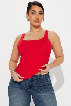 Red Trendy Tank Strap Tops, Red Elastane Tank Top For Spring, Trendy Red Tops With Tank Straps, Trendy Red Tank Top, Red Seamless Tank Top For Spring, Red Seamless Sleeveless Tank Top, Red Elastane Sleeveless Top, Red Sleeveless Elastane Top, Casual Red Tank Strap Tops