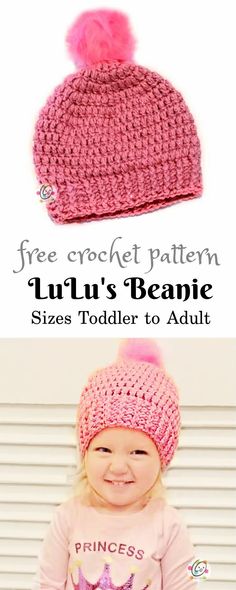 Free Pattern: Lulu's Beanie #freebeaniepattern #crochetbeanie #crochethat #trendingbeanie #freepattern Cluster Stitch, For My Granddaughter, Crochet Baby Beanie, Crochet Sun Hat, Crochet Kids Hats, Crochet Headband Pattern, Valentines Crochet, Crochet Beanie Pattern, Crochet Hats Free Pattern