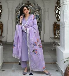 Lavender Suit Indian, Lavender Kurta For Women, Lavender Churidar, Lavender Punjabi Suit, Lavender Dress Indian, Lavender Suits For Women Indian, Lavender Suits For Women, Lavender Kurti Designs, Purple Suit Women Indian