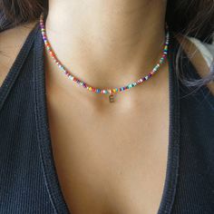 Rainbow Beaded Necklace, Colorful Beaded Necklace, Girls Friendship, Small Bead Bracelet, Friendship Necklace, Girl Friendship, Stone Beaded Necklace, Friendship Necklaces, Rainbow Beads